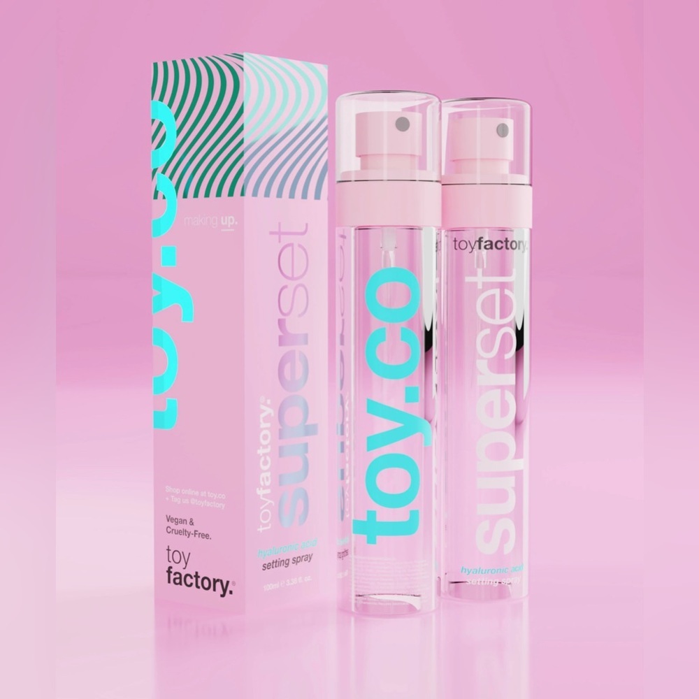 ToyFactory SUPERSET Hyaluronic Setting Spray Dewy Glow Glass Clean Beauty NIB